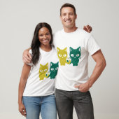 Verpacker-Katzen - grün u. gelbe Camouflage T-Shirt (Unisex)
