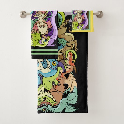 verpackt in Party Dragons Badhandtuch Set (Insitu)