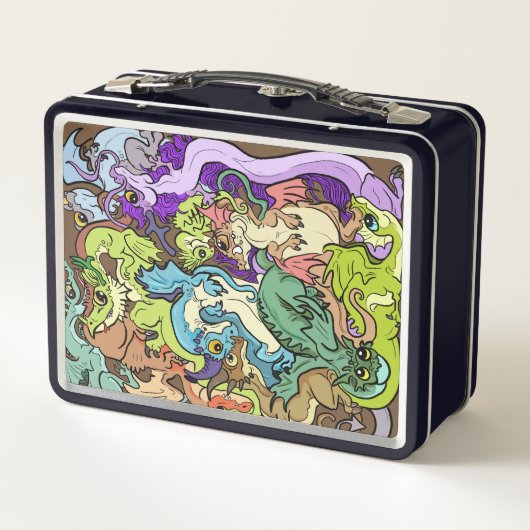 verpackt in Party Dragons Metall Brotdose (Rückseite)