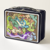 verpackt in Party Dragons Metall Brotdose (Vorderseite)