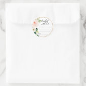 Verpackt mit Liebe, rosa Blumenbezeichnungen Runder Aufkleber (Tasche)