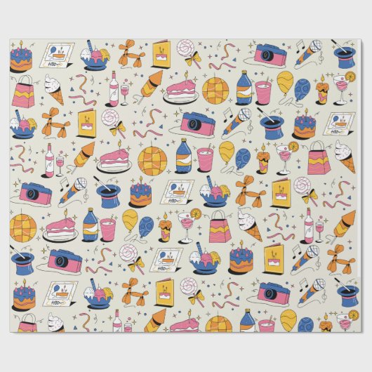 verpacktes Geschenk mit Liebe Geschenkpapier (Flach)