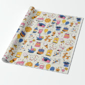 verpacktes Geschenk mit Liebe Geschenkpapier (Ungerollt)