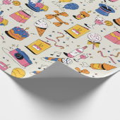 verpacktes Geschenk mit Liebe Geschenkpapier (Ecke)