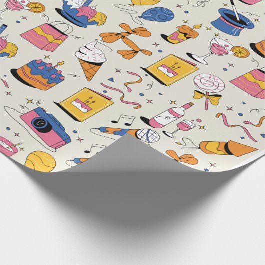 verpacktes Geschenk mit Liebe Geschenkpapier (Ecke)