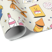 verpacktes Geschenk mit Liebe Geschenkpapier (Rolleneckpunkt)