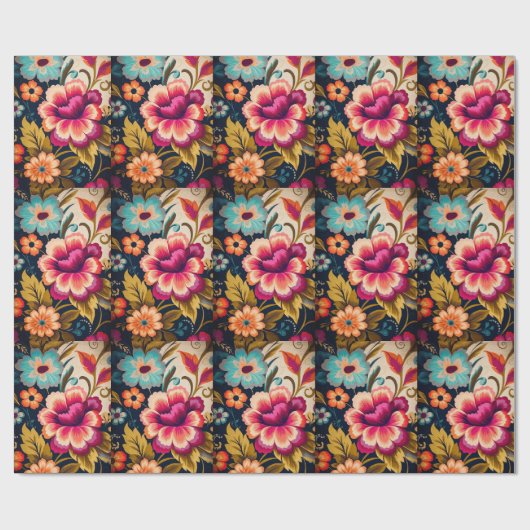 verpacktes Geschenk mit Liebe Geschenkpapier (Flach)