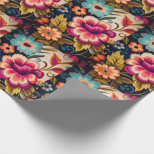 verpacktes Geschenk mit Liebe Geschenkpapier (Ecke)