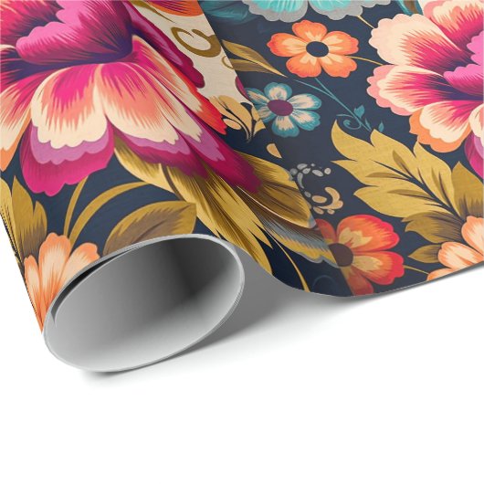 verpacktes Geschenk mit Liebe Geschenkpapier (Rolleneckpunkt)