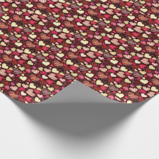 verpacktes Geschenk mit Liebe Geschenkpapier (Ecke)