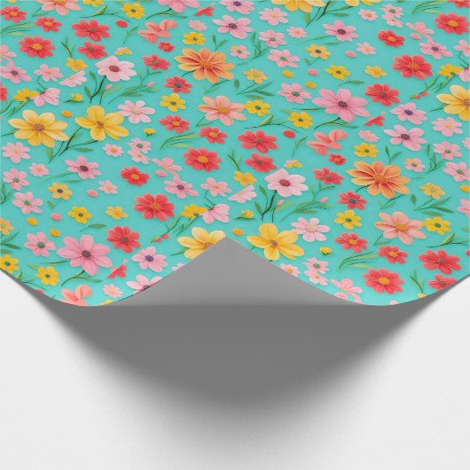 verpacktes Geschenk mit Liebe Geschenkpapier (Ecke)