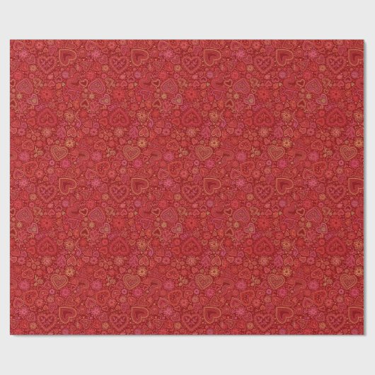 verpacktes Geschenk mit Liebe Geschenkpapier (Flach)