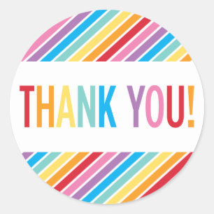 VERPACKUNG DANK Fett farbenfrohe Regenbogenbriefe Runder Aufkleber