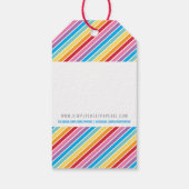 VERPACKUNG DANK IHNEN hellen bunten Regenbogenstre Geschenkanhänger (Rückseite)