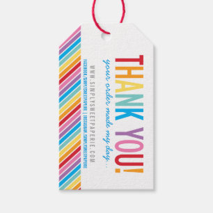 VERPACKUNG DANK IHNEN kühnen farbigen Regenbogenst Geschenkanhänger