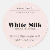 Verpackung der Kerze Rosa Runder Aufkleber (Vorderseite)