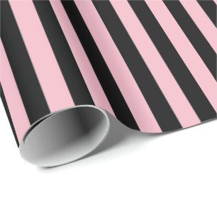 Verpackung der Papier-Schwarzen u. rosa Streifen Geschenkpapier
