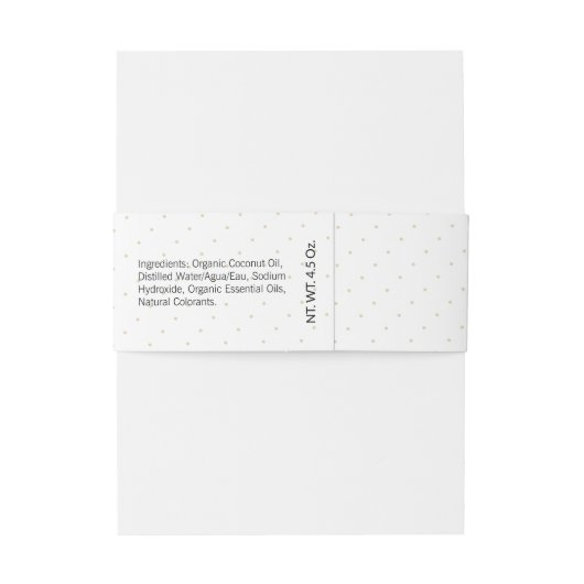 Verpackung für die Gold & Black Artisan Soap Band (Rückseitenbeispiel)