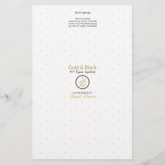 Verpackung für Gold und Schwarze Seife | Leinenpap (Vorderseite)