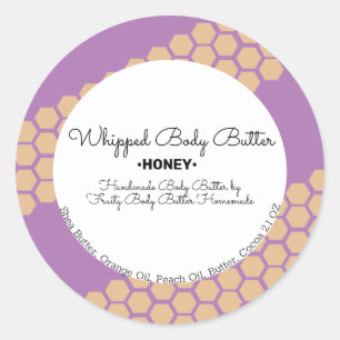 Verpackung für honigverschweißte Body Butter Bath Runder Aufkleber