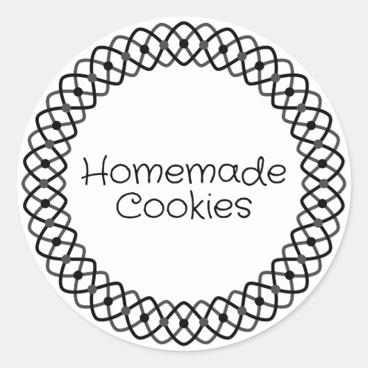 Verpackung für Schwarz-Weiß-Bäckerei Runder Aufkleber (Vorderseite)
