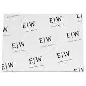 Verpackung für Schwarz-weiße Unternehmen Große Geschenktüte (Vorderseite)