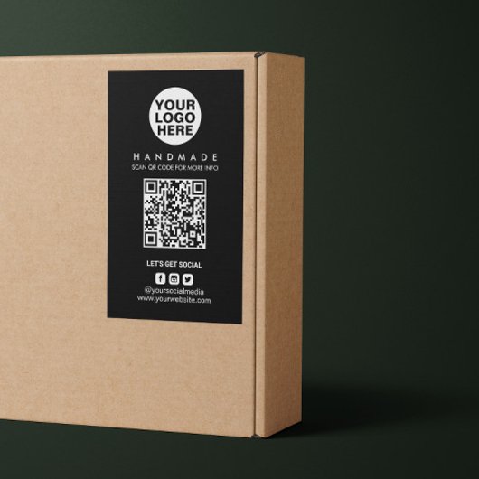 Verpackung Logo QR Code Versandbox Siegel Etikett Rechteckiger Aufkleber