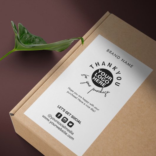 Verpackung Logo Vielen Dank Versand Box Siegel Lab Rechteckiger Aufkleber