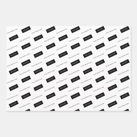 Verpackung moderner Firmennamen Weiß Geschenkpapier Set (Vorderseite 3)