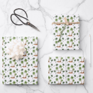 Verpackung - Palmen Geschenkpapier Set