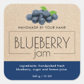 Verpackung von Blueberry-Marmelade-Etikettenkleber Quadratischer Aufkleber (Vorderseite)