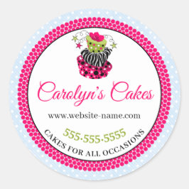 Verpackung Whimsical Kuchen Runder Aufkleber