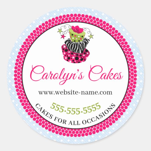 Verpackung Whimsical Kuchen Runder Aufkleber (Vorderseite)