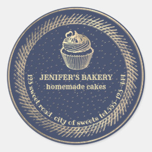 Verpackungen von hausgemachten Kuchen und Leckerei Runder Aufkleber