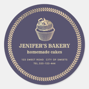 Verpackungen von hausgemachten Kuchen und Leckerei Runder Aufkleber