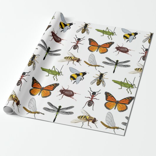 Verpackungs-Papier COOLE INSEKTEN Geschenkpapier (Ungerollt)