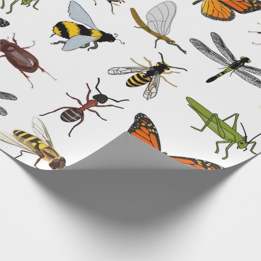 Verpackungs-Papier COOLE INSEKTEN Geschenkpapier (Ecke)