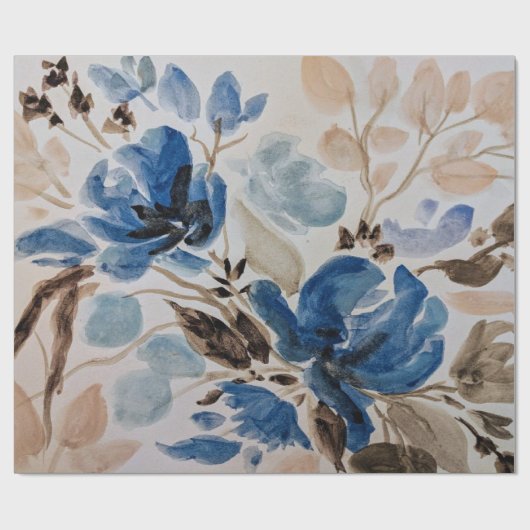 Verpackungs-Papier des Watercolor-(blaue Blumen) Geschenkpapier (Flach)