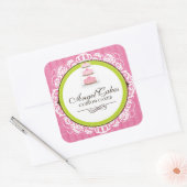 Verpackungsaufkleber für die Kuchenablage Quadratischer Aufkleber (Umschlag)