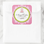 Verpackungsaufkleber für die Kuchenablage Quadratischer Aufkleber (Tasche)