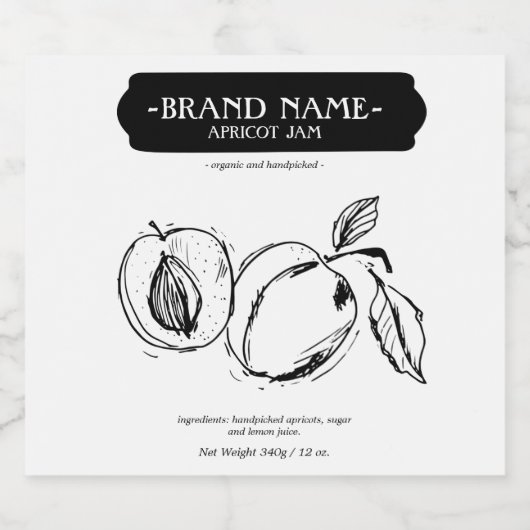 Verpackungsdesign für Apricot-Marmelade Schaumweinetikett (Einzelnes Label)