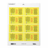 Verpackungsetikett (Vorne)