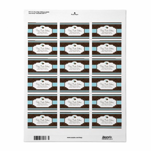 Verpackungsetiketten für Bäckereien Adressaufkleber (Vorne)