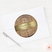 Verpackungsetiketten für Holzkörner Gold Decke Runder Aufkleber (Umschlag)