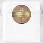 Verpackungsetiketten für Holzkörner Gold Decke Runder Aufkleber (Tasche)