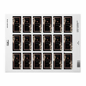 Verpackungsetiketten für schwarze Blumen Rose Gold Adressaufkleber (Vorne)