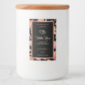 Verpackungsetiketten für schwarze Blumen Rose Gold Lebensmitteletikett (Vorderseite)