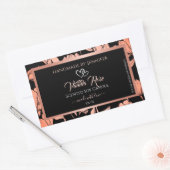Verpackungsetiketten für schwarze Blumen Rose Gold Rechteckiger Aufkleber (Umschlag)