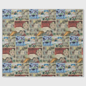 Verpackungspapier für alte Comicen Geschenkpapier (Flach)