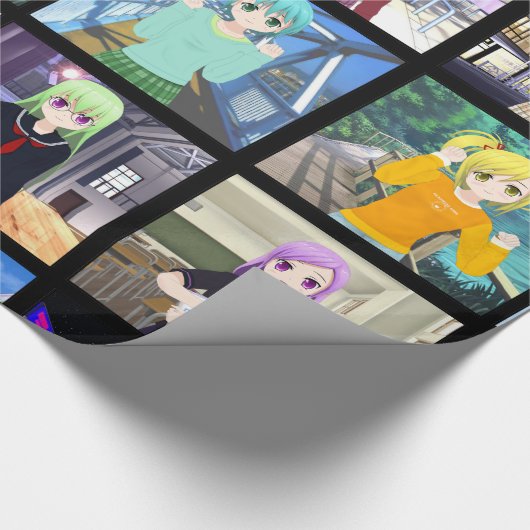Verpackungspapier für Anime-Mädchen Geschenkpapier (Ecke)